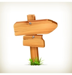 Wooden sign arrow vector image