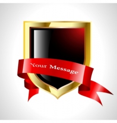 Vector abstract shield with tape vector image