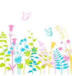 Summer floral background vector image