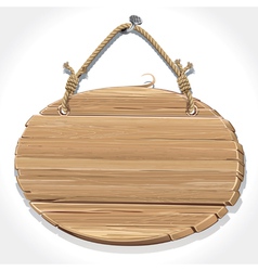 Wooden sign board with rope hanging on a nail vector image