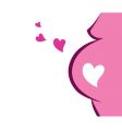 Pregnant woman icon with heart vector image