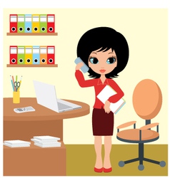 Pretty girl - business woman vector image