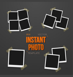 Photo blank vintage photo frame mockup set vector image