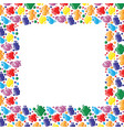 Color frame of paints drops and blots vector image
