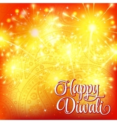 Happy Diwali festival of lights Fireworks on Happy Diwali festival of lights Fireworks on vector image