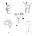 Set of cocktails and wines vector image