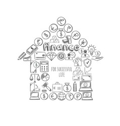 Sketch business success concept Sketch business success concept vector image