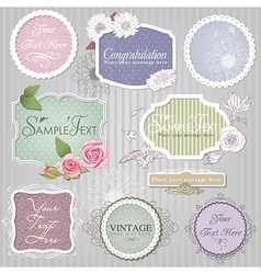 Vintage border set vector image