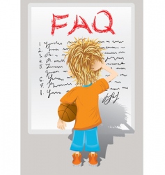 Faq little boy vector image
