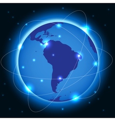 Abstract metal connection concept earth background vector image