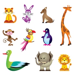 Wild animals toys vector image