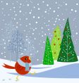 Snowbird and trees vector image