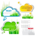 Colorful grass speech sticker vector image