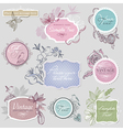 Vintage border set with birds vector image
