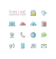 Network and Technology Symbols - thick line design vector image