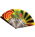 Fan with abstract drawing vector image