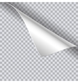 Page curl with shadow on blank sheet of paper vector image