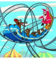 Santa Claus on roller coaster vector image