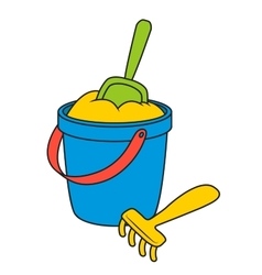 Sand Bucket and shovel Sand Bucket and shovel vector image