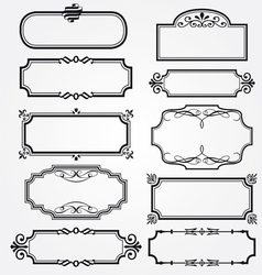 Frame set ornamental vintage decoration vector image
