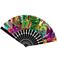 Fan with abstract drawing vector image