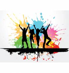 Grunge party people vector image