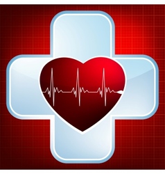 Heart and heartbeat symbol EPS 8 vector image