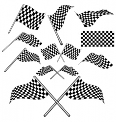 Set of checkered flag vector vector image