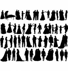 Wedding silhouettes vector image
