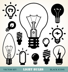 Light bulbs icon set vector image