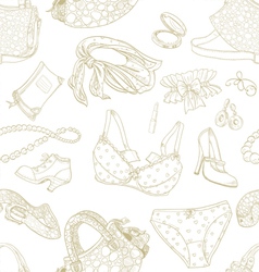 Seamless pattern of female subjects vector image