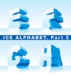 Ice alphabet part 2 vector image