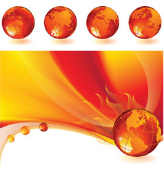 Burning globe vector image