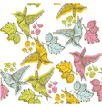 Etching bird print vector image