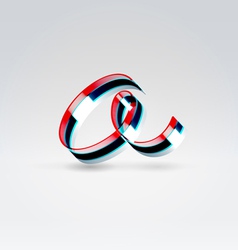 Fantasy plastic 3d glowing ribbon typeface vector image