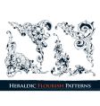 Heraldic flourish patterns vector image
