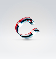 Fantasy plastic 3d glowing ribbon typeface vector image