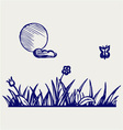 Grass and flower vector image