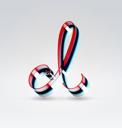 Fantasy plastic 3d glowing ribbon typeface vector image