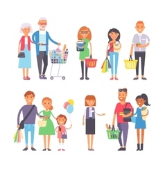 Shopping people set vector image