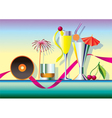 Delicious cocktails garnished with music vector image