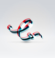 Fantasy plastic 3d glowing ribbon typeface vector image