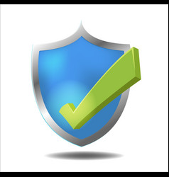Shield check green mark symbol Shield check green mark symbol vector image