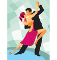 Pair of dancers in ballroom dance vector image