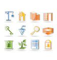 Simple real estate icons vector image