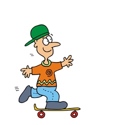 Young Boy on Skateboard vector image