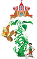 Kid and a giant on beanstalk vector image