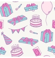 Hand drawn birthday party seamless pattern vector image