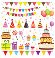 Set of birthday party elements vector image
