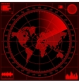 Radar screen with world map vector image